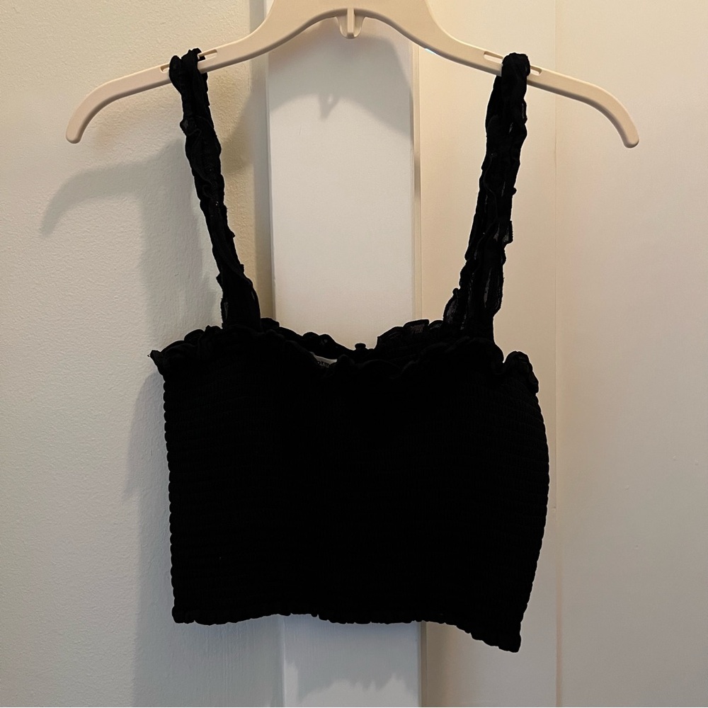 Reformation Lenore Black‎ Crop Top - Picture 2 of 7
